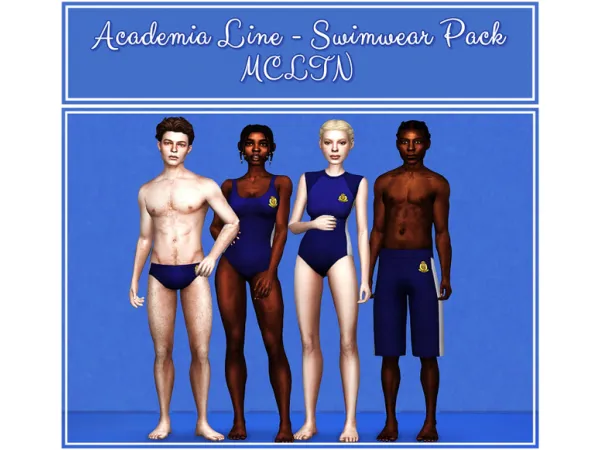 Maxis Match ACADEMIA LINE SWIM UNIFORMS by simsfinds - The Sims 4 Custom Content