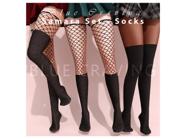 Alpha Blue Craving Samara Socks by bluecraving - The Sims 4 Custom Content