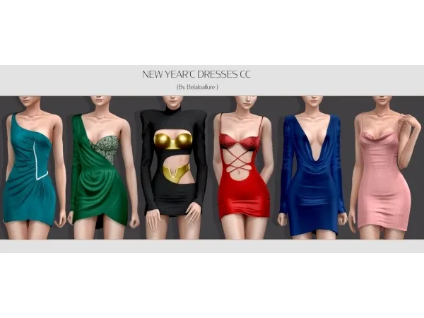 Alpha new year's eve dresses collection by simsfinds - The Sims 4 Custom Content