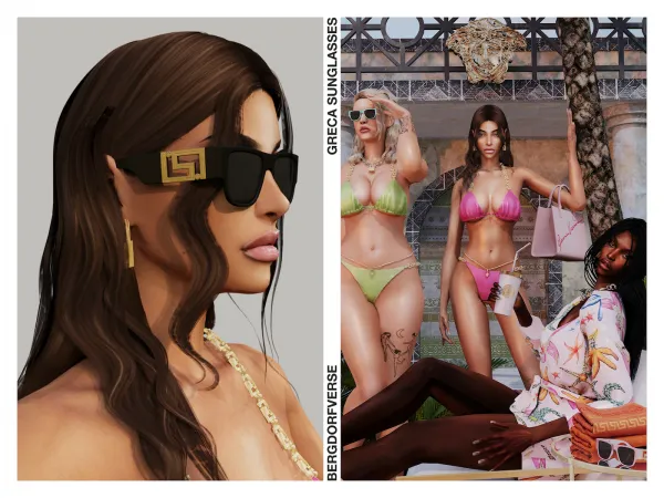 Alpha Greca Sunglasses by bergdorfsims - The Sims 4 Custom Content