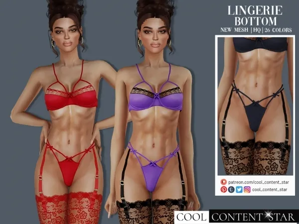 Alpha Lingerie bottom cool_content_star by cool_content_star - The Sims 4 Custom Content