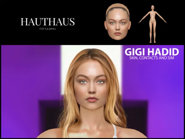 Alpha Gigi Hadid SKIN AND SIM (ULTRA REALISTIC) by hauthaus - The Sims 4 Custom Content