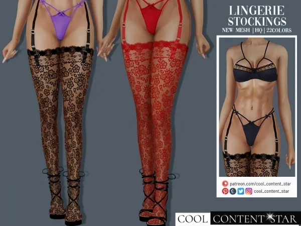Alpha Lace Stockings cool_content_star by cool_content_star - The Sims 4 custom content