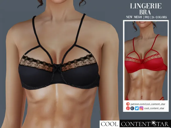 Alpha Lace Bra cool_content_star by cool_content_star - The Sims 4 Custom Content