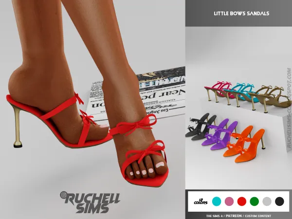 Alpha LITTLE BOWS SANDALS FREE by ruchellsims - The Sims 4 Custom Content