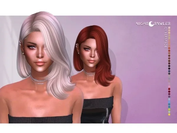 Alpha nightcrawler cyberspace hair by nightcrawler - The Sims 4 Custom Content