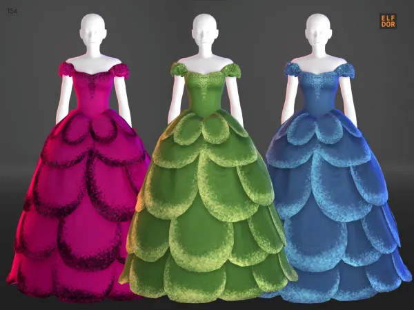 Alpha Sifix Arcane Illusions Galinda Gown RC by elfdor - The Sims 4 Custom Content