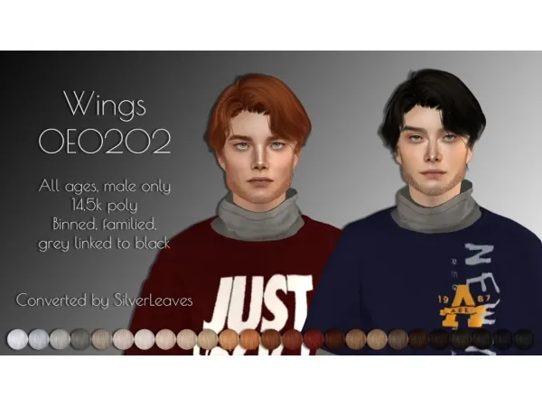 Ten new retextures Wings hairs for all ages and genders by simsfinds - The Sims 2 Custom Content