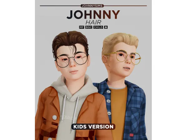 Maxis Match Johnny Hair (Kids Ver) by simsfinds - The Sims 4 Custom Content