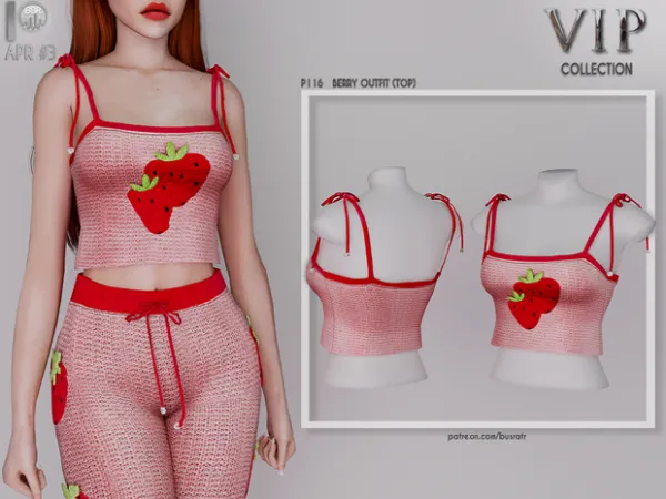 Alpha BERRY OUTFIT P116 P117 tr by busratr - The Sims 4 Custom Content