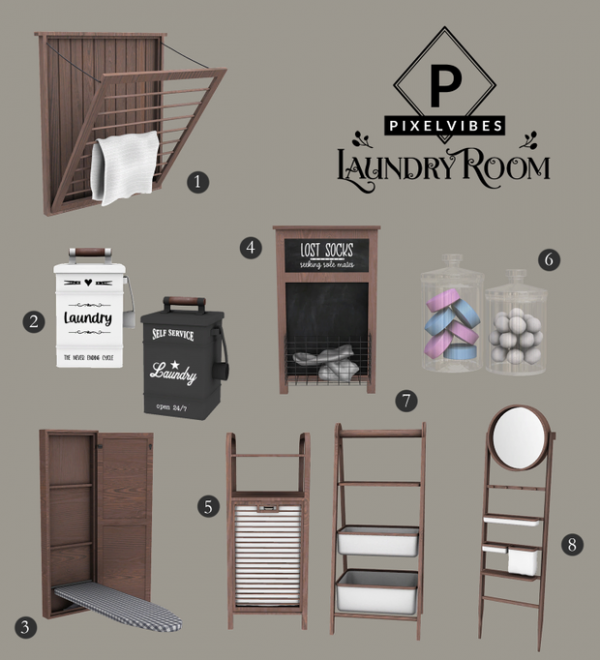 Alpha Laundry Room by simsfinds - The Sims 4 Custom Content