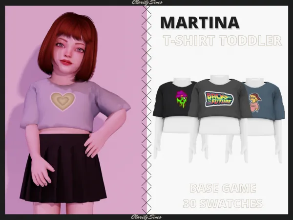 Alpha Martina T Shirt Toddler by clarity-sims - The Sims 4 Custom Content