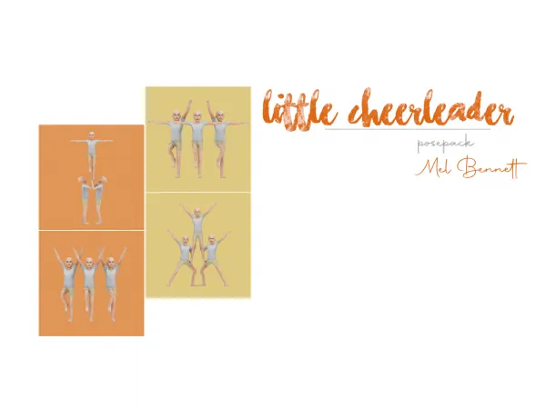 Mix Little Cheerleader Posepack - The Sims 4 Custom Content