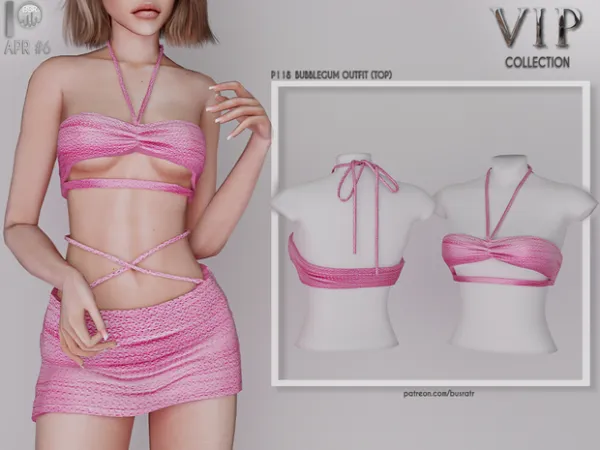 Alpha BUBBLEGUM OUTFIT P118 P119 tr by busratr - The Sims 4 Custom Content