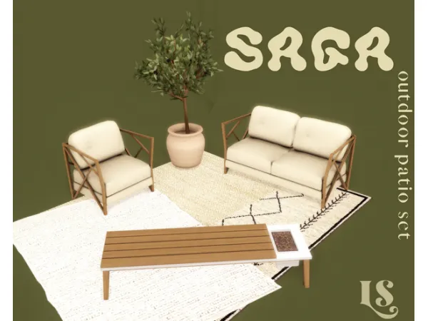 Mix SAGA outdoor patio set by simsfinds - The Sims 4 Custom Content
