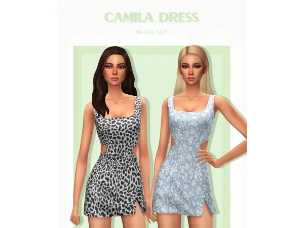 Maxis Match Camila Dress by Black Lily - The Sims 4 Custom Content