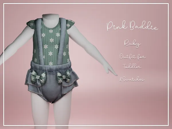 Alpha Ruby Outfit Toddler - The Sims 4 Custom Content