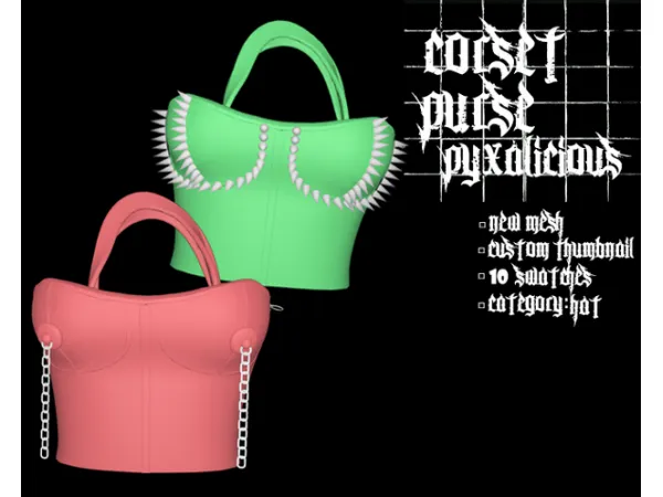 Alpha corset purse by simsfinds - The Sims 4 Custom Content