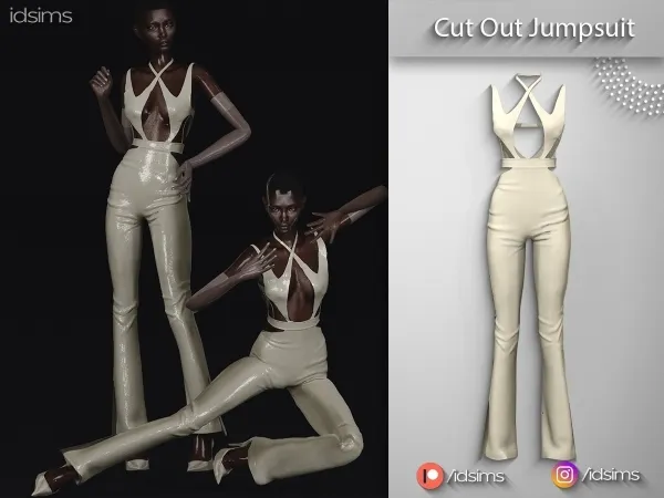 Alpha Cut Out Jumpsuit by polygoncouture - The Sims 4 Custom Content
