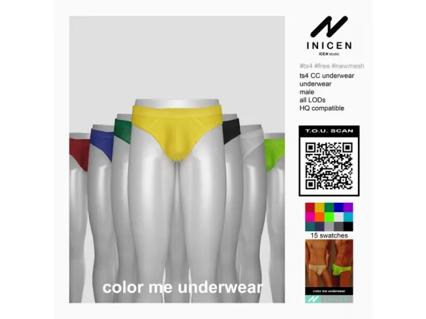 Alpha INICEN color me underwear Updated 20220523 - The Sims 4 Custom Content