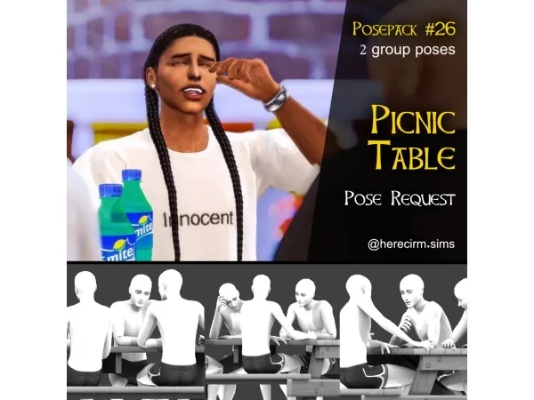 Maxis Match New posepack Picnic Table pose request by simsfinds - The Sims 4 Custom Content