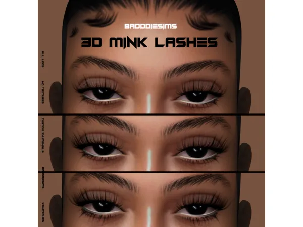 Alpha 3D MINK LASHES L4 by BADDDIESIMS - The Sims 4 Custom Content