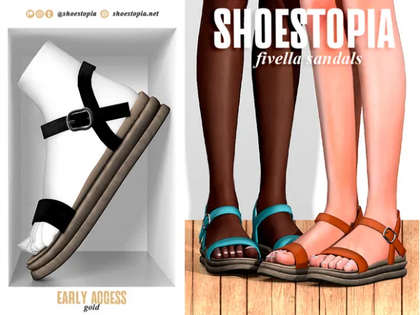 Alpha Fivella Sandals by simsfinds - The Sims 4 Custom Content