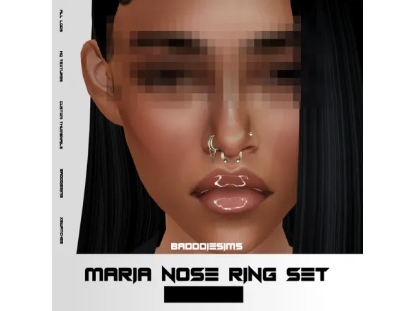 Alpha MARIA NOSE RING SET by simsfinds - The Sims 4 Custom Content