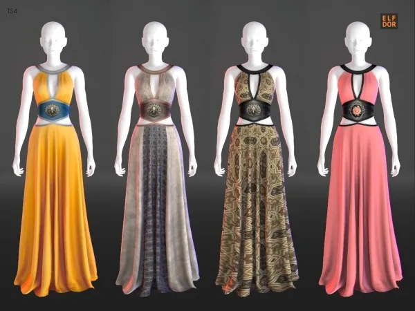 Alpha Sifix Arcane Illusions Sol Dress RC by elfdor - The Sims 4 Custom Content