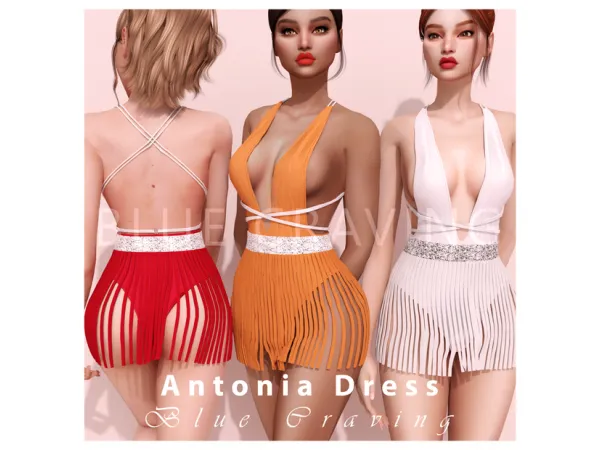 Alpha Blue Craving Antonia Dress by bluecraving - The Sims 4 Custom Content