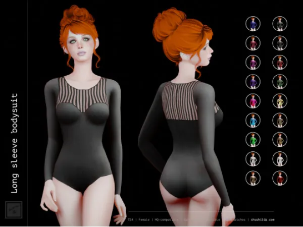 Mix Long sleeve bodysuit by simsfinds - The Sims 4 Custom Content