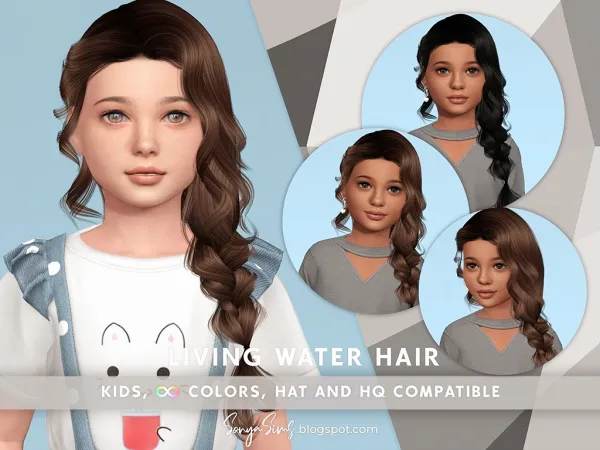 Alpha Living Water Hair NOW FREE by simsfinds - The Sims 4 Custom Content