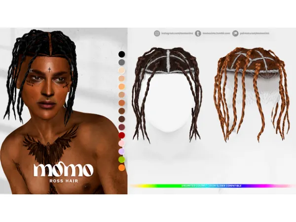 Alpha ross hair by simsfinds - The Sims 4 Custom Content