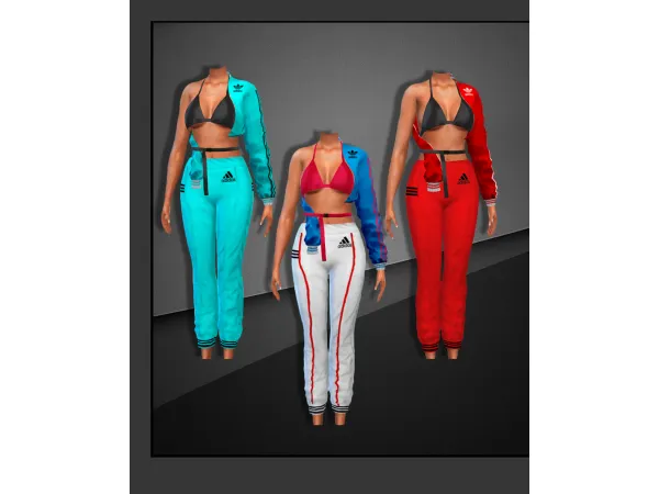 Alpha adidas windbreaker with bra by fusionstylesims4 - The Sims 4 Custom Content