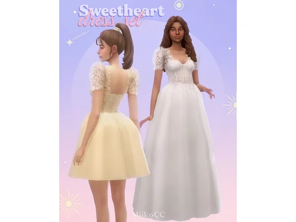 Maxis Match Sweetheart dress set by simsfinds - The Sims 4 Custom Content