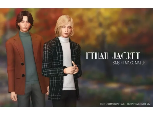 Maxis Match Ethan Jacket by simsfinds - The Sims 4 Custom Content