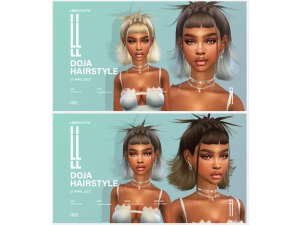 Alpha Doja Hairstyle by simsfinds - The Sims 4 Custom Content