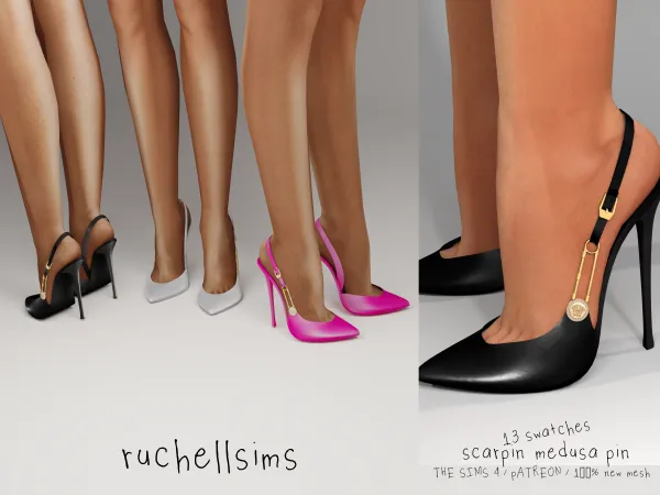 Alpha MEDUSA PIN SCARPIN by ruchellsims - The Sims 4 Custom Content