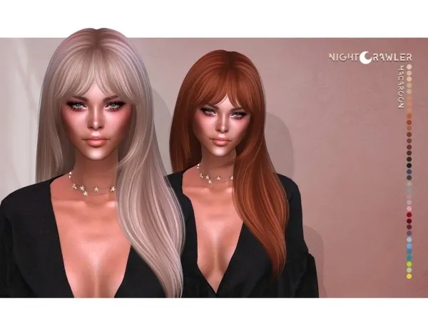 Alpha nightcrawler macaroon hair by nightcrawler - The Sims 4 Custom Content