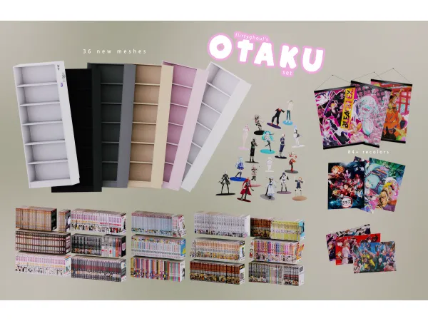 Maxis Match Otaku Set by simsfinds - The Sims 4 Custom Content