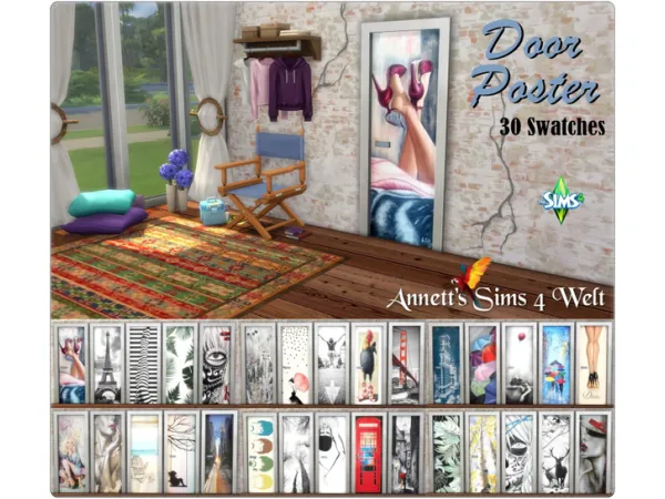 Mix Re upload my Door Poster by simsfinds - The Sims 4 Custom Content