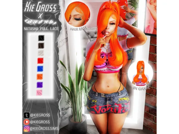 Alpha Natasha Full Lace by kiegrosssims - The Sims 4 Custom Content