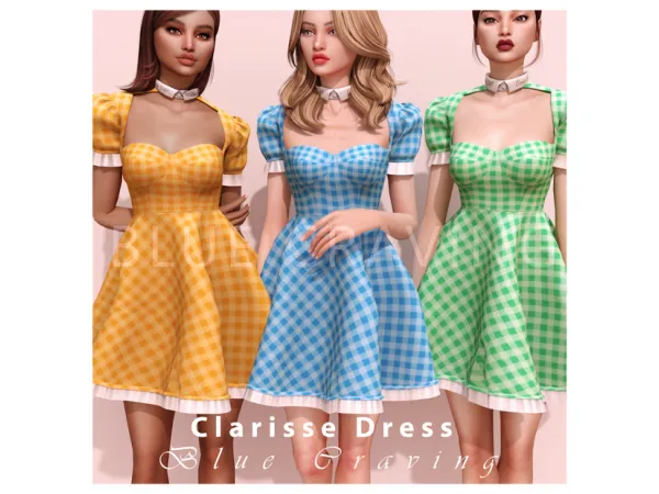 Alpha Blue Craving Clarisse Dress by bluecraving - The Sims 4 Custom Content
