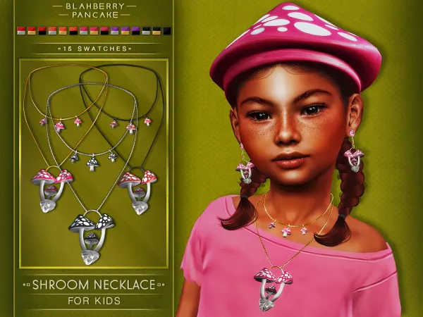 Alpha shroom necklace for kids blahberry pancake by blahberry-pancake - The Sims 4 Custom Content