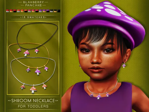 Alpha shroom necklace for toddlers blahberry pancake by blahberry-pancake - The Sims 4 Custom Content