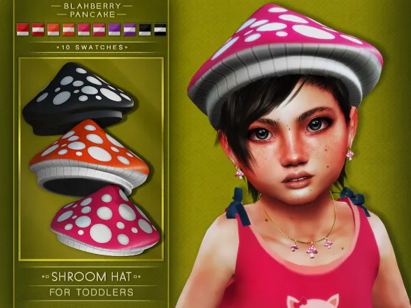 Alpha shroom hat for toddlers blahberry pancake - The Sims 4 Custom Content