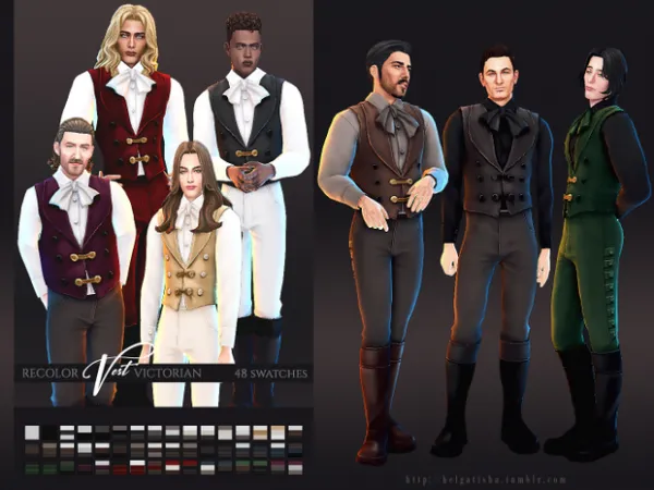 Maxis Match Recolor Vest Victorian by helgatisha - The Sims 4 Custom Content