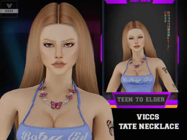 Mix [EARLY ACCESS] VICCS_ TATE NECKLACE (TEEN ELDER) - The Sims 4 Custom Content