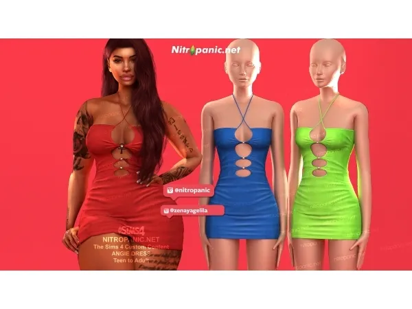 Alpha Angie Dress - The Sims 4 Custom Content