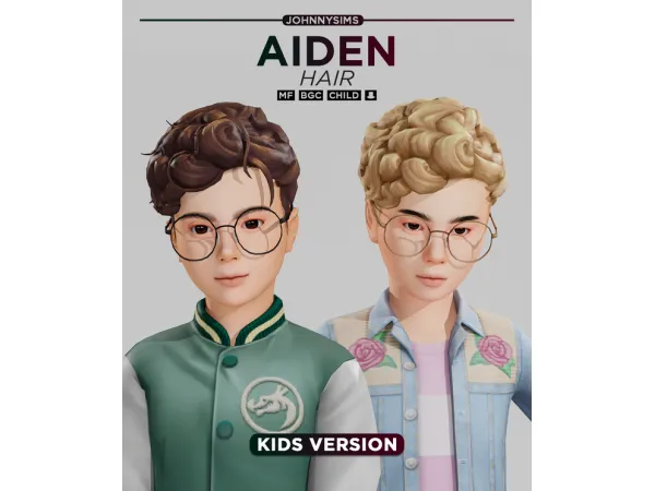 Maxis Match Aiden Hair (Kids Ver) by JohnnySims - The Sims 4 Custom Content